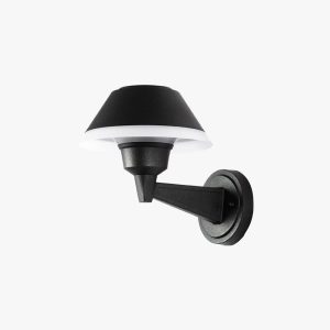PEA446 Carins Modern Bowl Metal/Acrylic Outdoor Waterproof Wall Lamp, Black