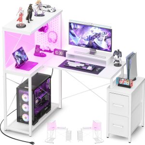PEA453 Gaming Desk Fabric Drawers Desk