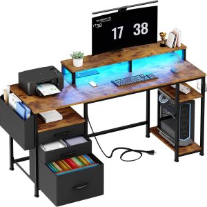 PEA452 Computer Drawers Cabinet Shelves Desk