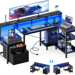PEA456 Computer Charging Outlets Lighting Desk