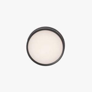 PEA449 Round Metal/Acrylic Outdoor Waterproof Wall Lamp, Black
