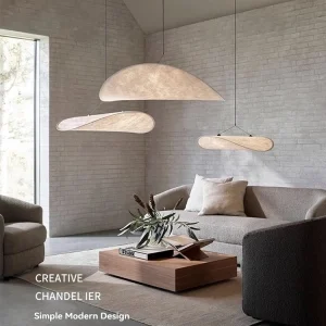 PEA481 Silk Flying Saucer Shaped Pendant Lamp LED Lights for Bedroom Living Room Dining Room Decoration Home