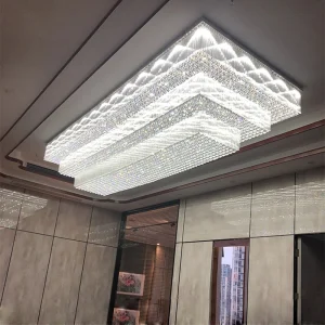PEA500 High Product Commercial Space Hotel Large Luxury Glass Crystal Ceiling Led Chandelier