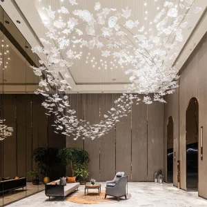 PEA501 Professional Customized Elegant Villa Living Room Crystal Glass Chandelier Lamp