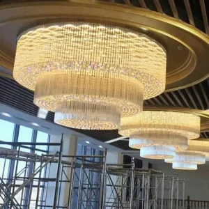 PEA495 Customized Hotel Crystal Engineering Lamp Banquet Hall Ceiling Lamp Hotel Lobby Large Chandelier
