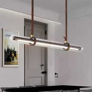 PEA488 Modern Simple Chandelier Living Room Villa Hall  Long Strip Dining Table Bar Pendant Light