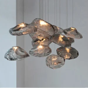 PEA494 Smart Nordic Line Minimalist Dining Room Ceiling Lighting Fixtures Glass LED Hanging Modern Designer Chandeliers Pendant Lights