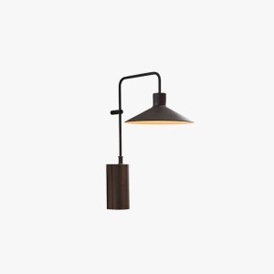 PEA441 Carins Modern Minimalist Wide Cone Shape Metal Outdoor Waterproof Wall Lamp, Coffee/Green